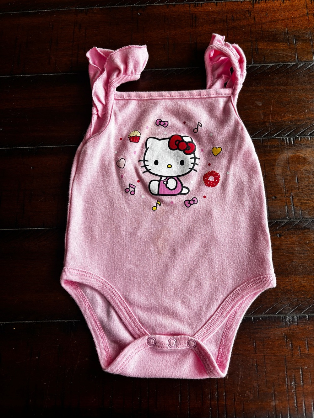 Hello Kitty Pink Ruffle Strap Bodysuit for Kids